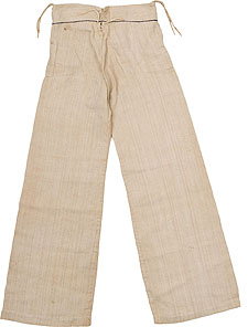 Civil War Navy Enlisted Trousers, Enlisted, Broad-fall, White, Back